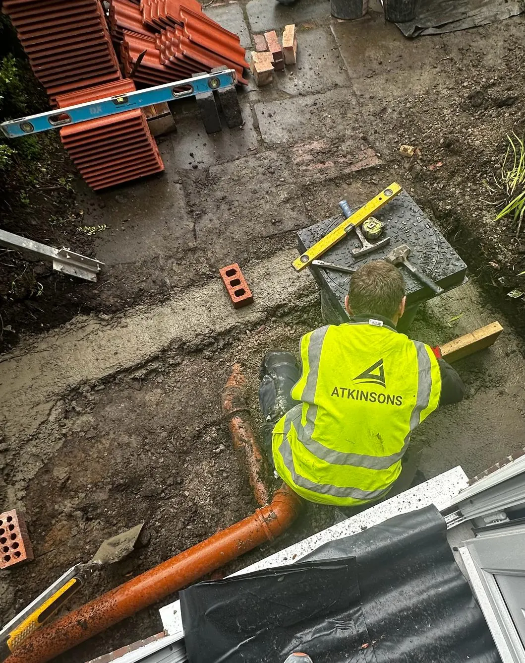 ATKINSONS engineer installing a heat pump system in the North East